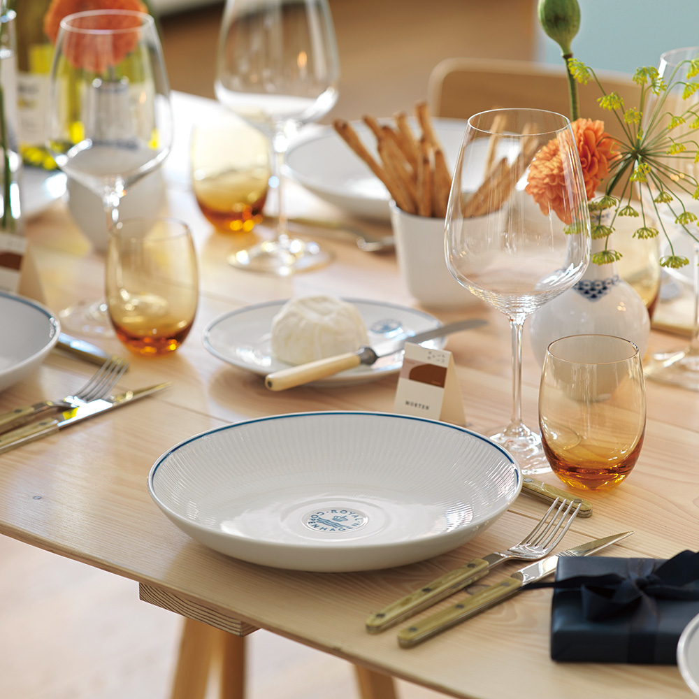 ロイヤルコペンハーゲン ブルーライン クーププレート19cm ペア